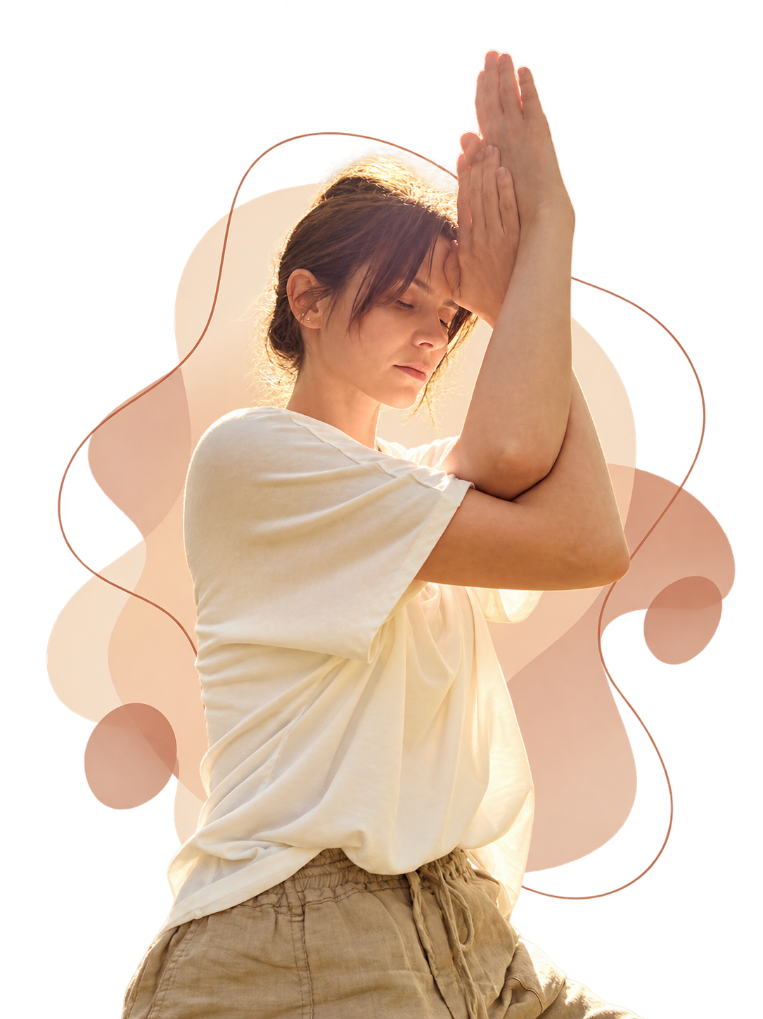 Portrait d’une femme en méditation dans une ambiance bien-être